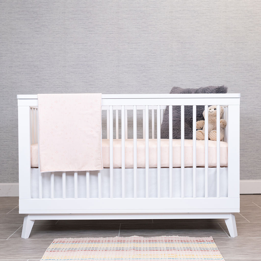 Sunday Stroll - Classic Nursery Bedding Set - Crossroads & Dashes in Pink - Olli+Lime
